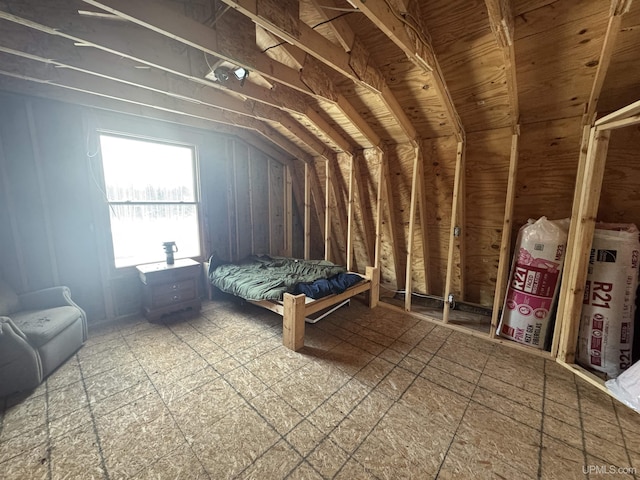 view of unfinished attic