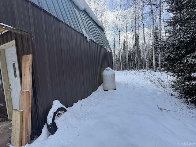 view of snowy exterior