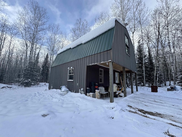 view of snow covered structure