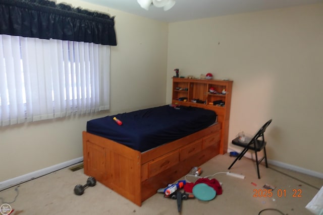 view of carpeted bedroom