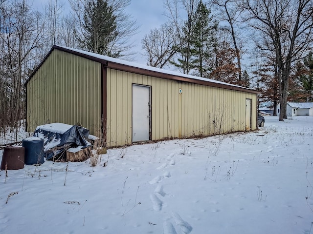 view of snow covered structure