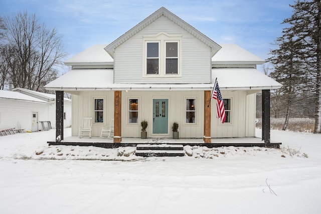 view of front of home with covered porch