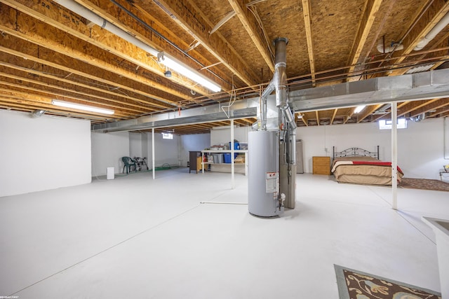 basement with gas water heater