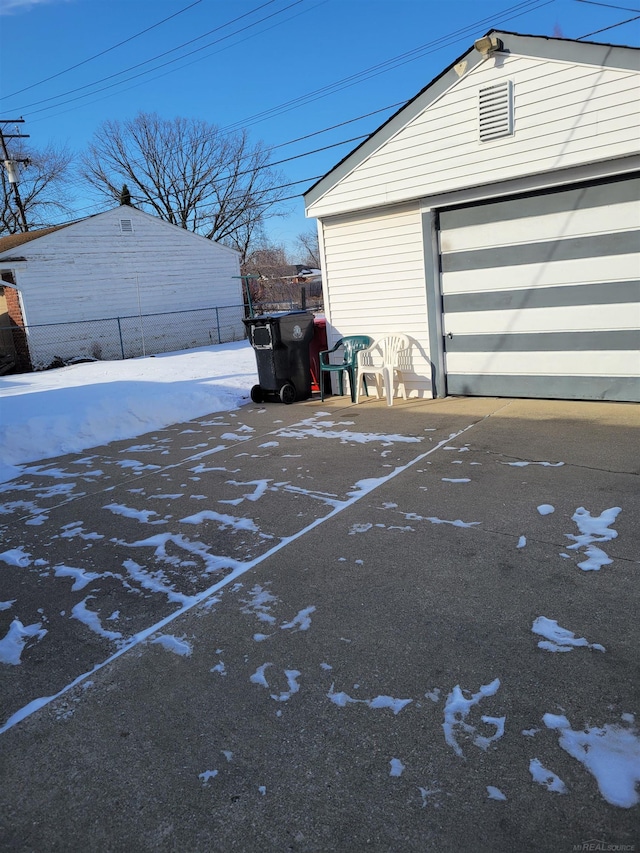 view of garage