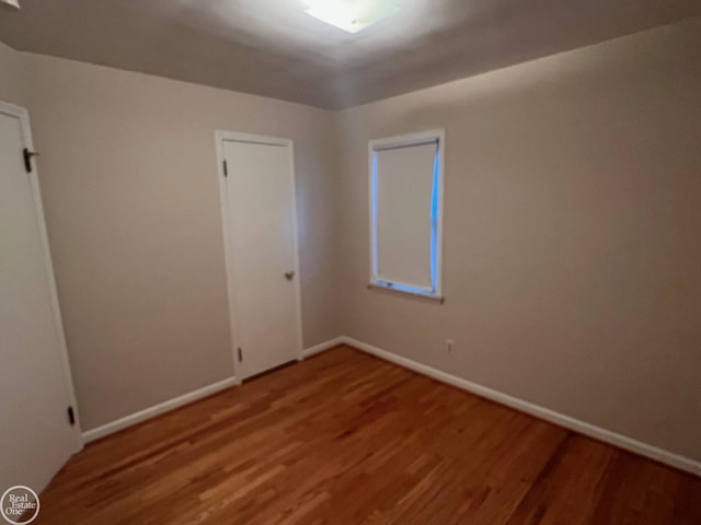 empty room featuring wood-type flooring