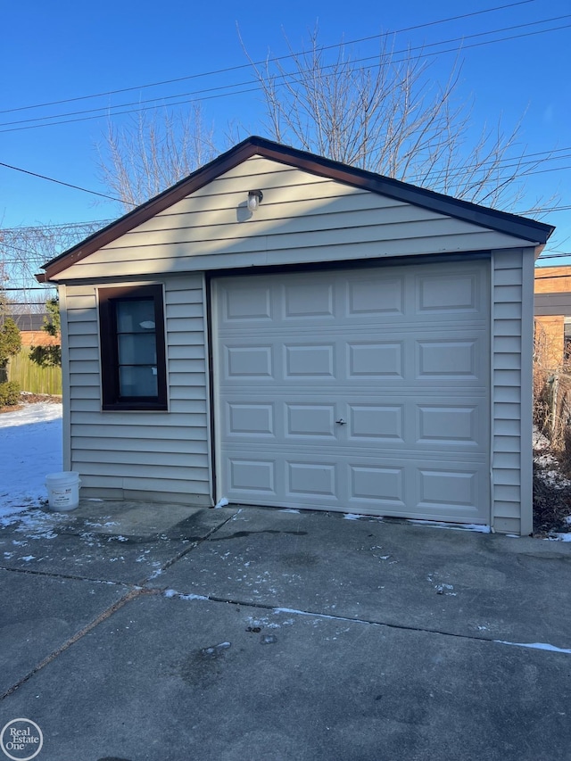 view of garage