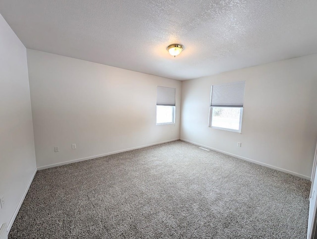 spare room with carpet floors and a textured ceiling