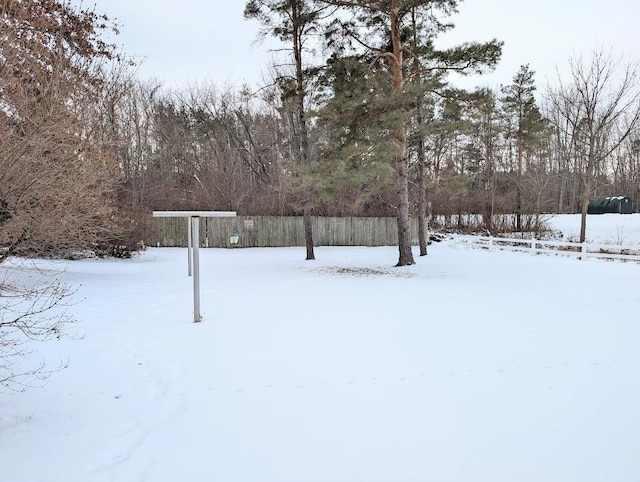 view of snowy yard