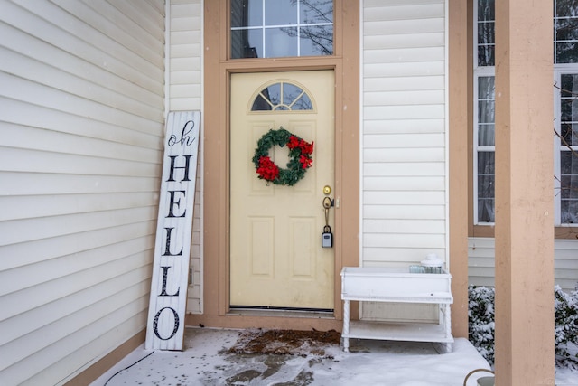 view of doorway to property