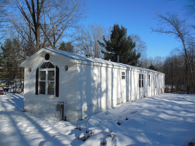 view of snowy exterior