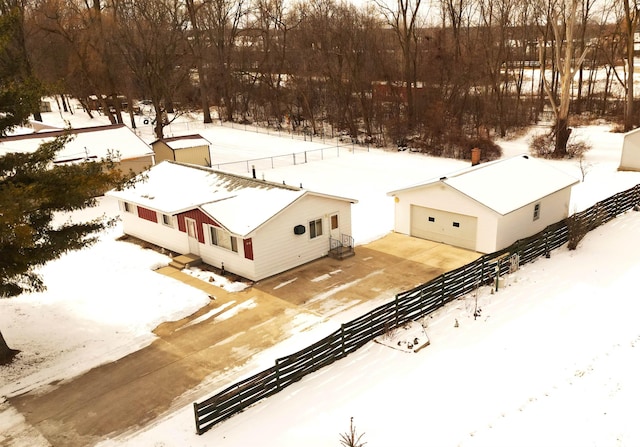 view of snowy aerial view