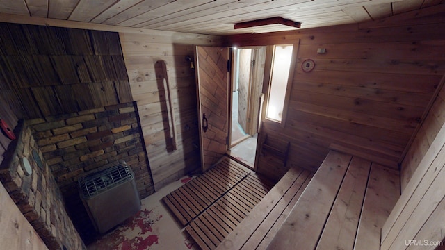 view of sauna