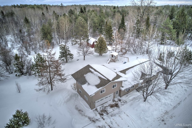 view of snowy aerial view