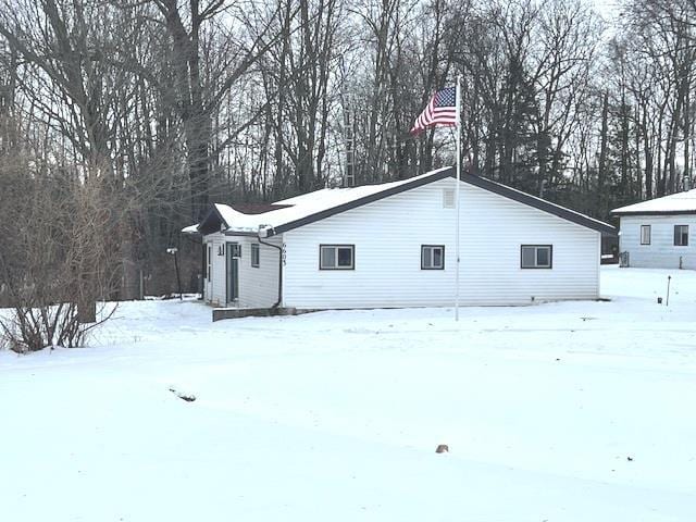 view of snowy exterior