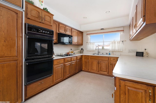 kitchen featuring sink and black appliances