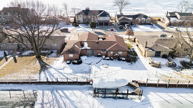 view of snowy aerial view