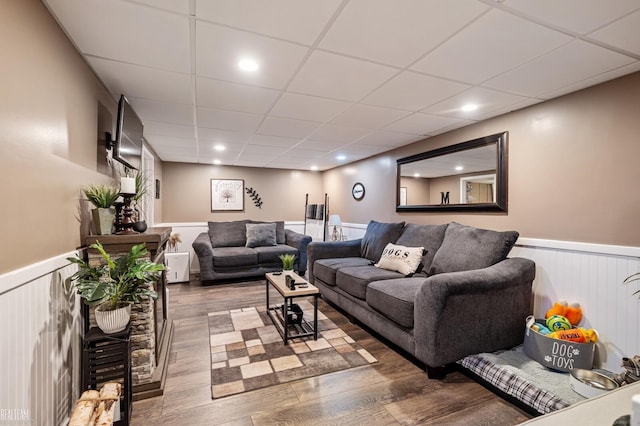 living room with wood-type flooring