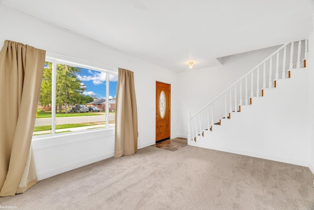 view of carpeted entryway