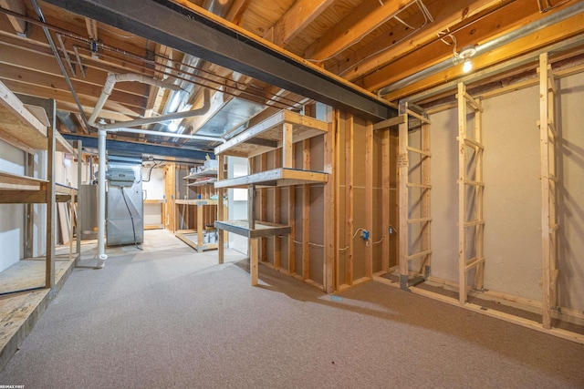 basement featuring carpet floors