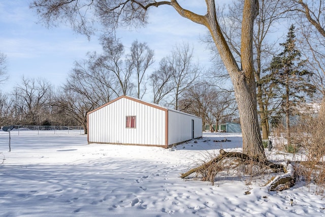 view of snow covered structure