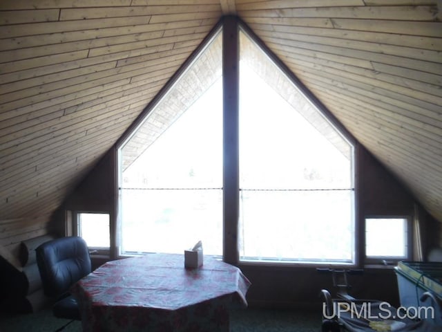 additional living space with plenty of natural light and vaulted ceiling