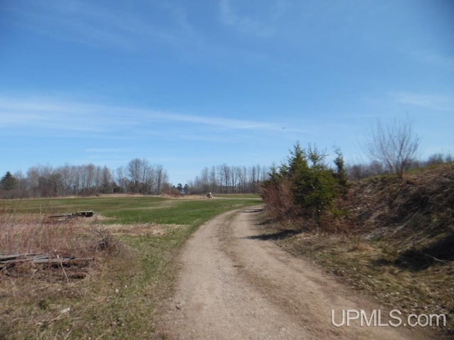 view of road featuring a rural view