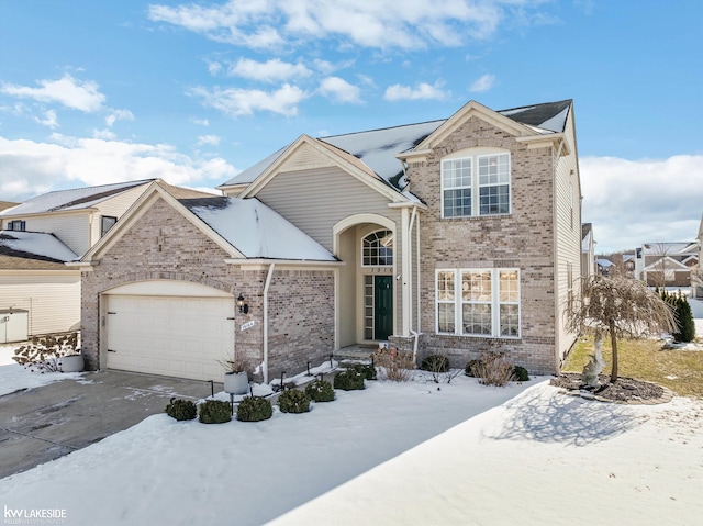 view of property featuring a garage