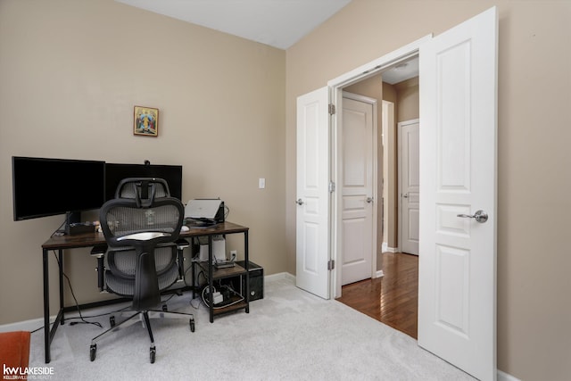 view of carpeted office