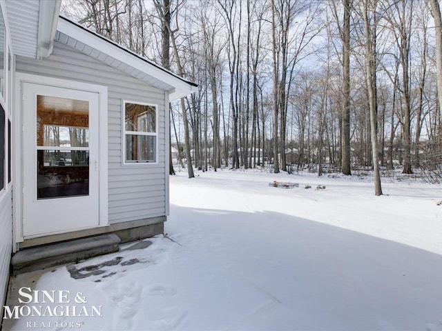 view of snowy yard