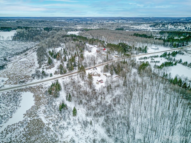 view of snowy aerial view