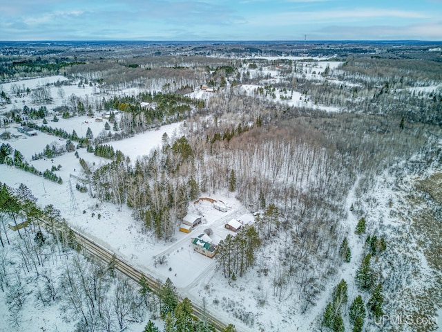 view of snowy aerial view