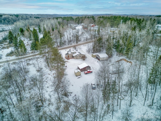 view of snowy aerial view