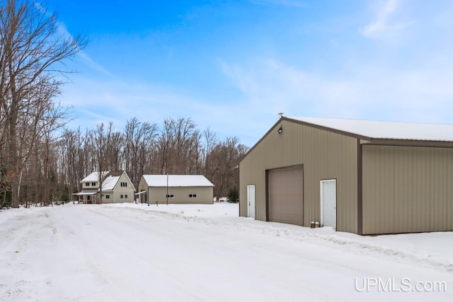 exterior space with a garage