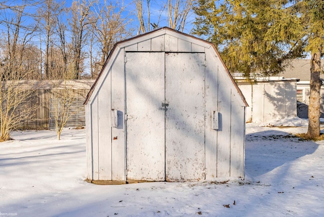 view of snow covered structure