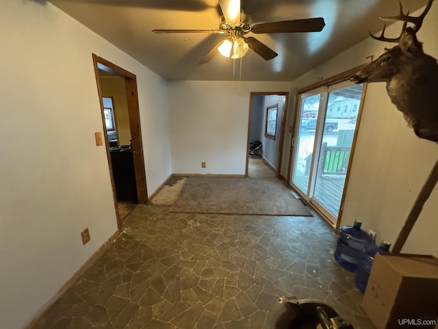 spare room featuring ceiling fan