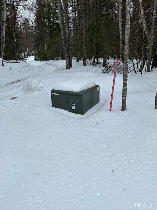 view of yard covered in snow