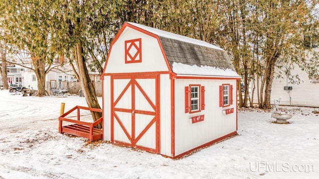 view of snow covered structure