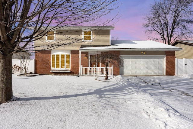 front facade with a garage