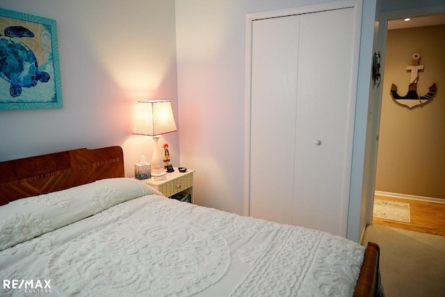 bedroom with a closet