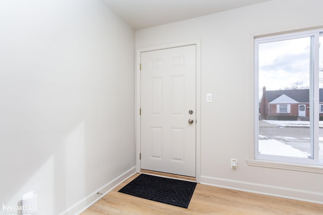 doorway featuring light hardwood / wood-style flooring