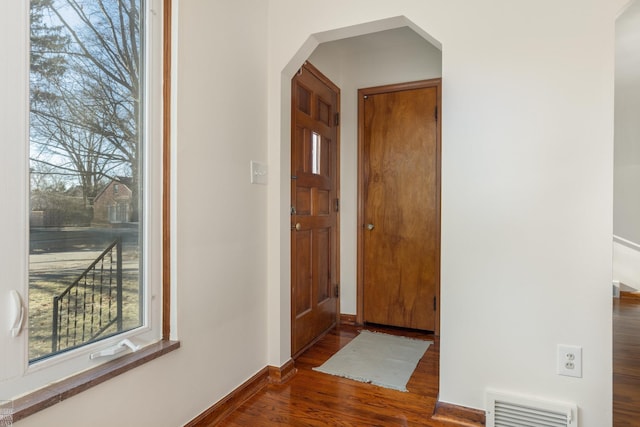 entryway featuring dark hardwood / wood-style floors