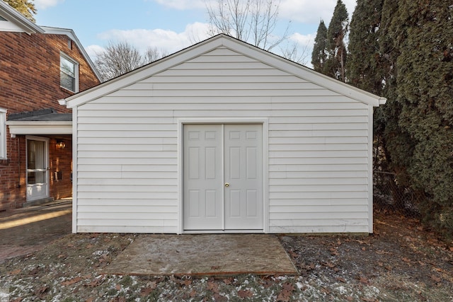 view of garage