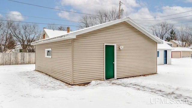 view of snow covered structure