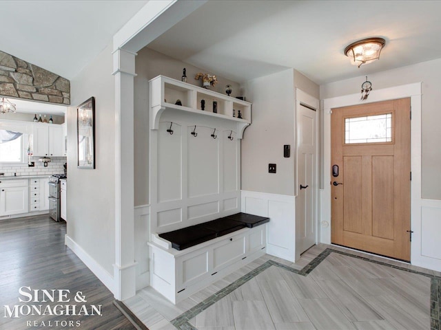 mudroom with a healthy amount of sunlight