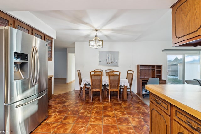 dining room with an inviting chandelier