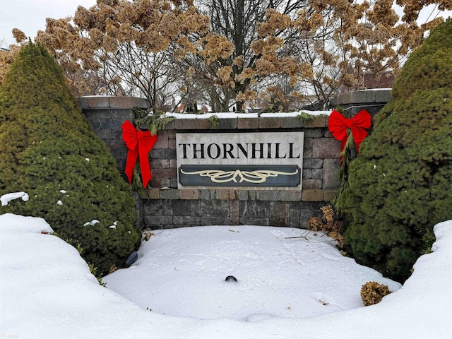 view of community sign