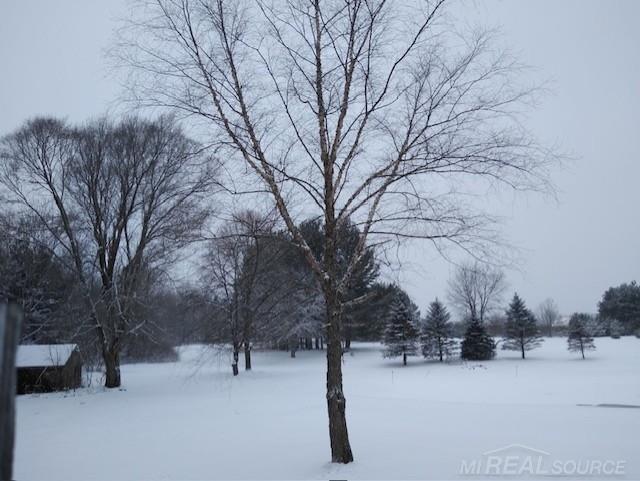 view of yard layered in snow