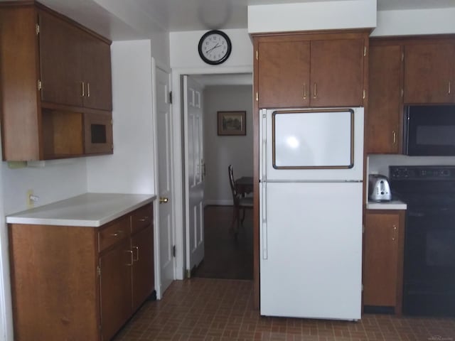 kitchen with black appliances