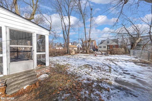 view of snowy yard