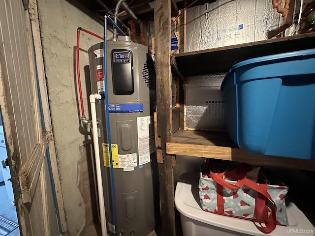 utility room with hybrid water heater